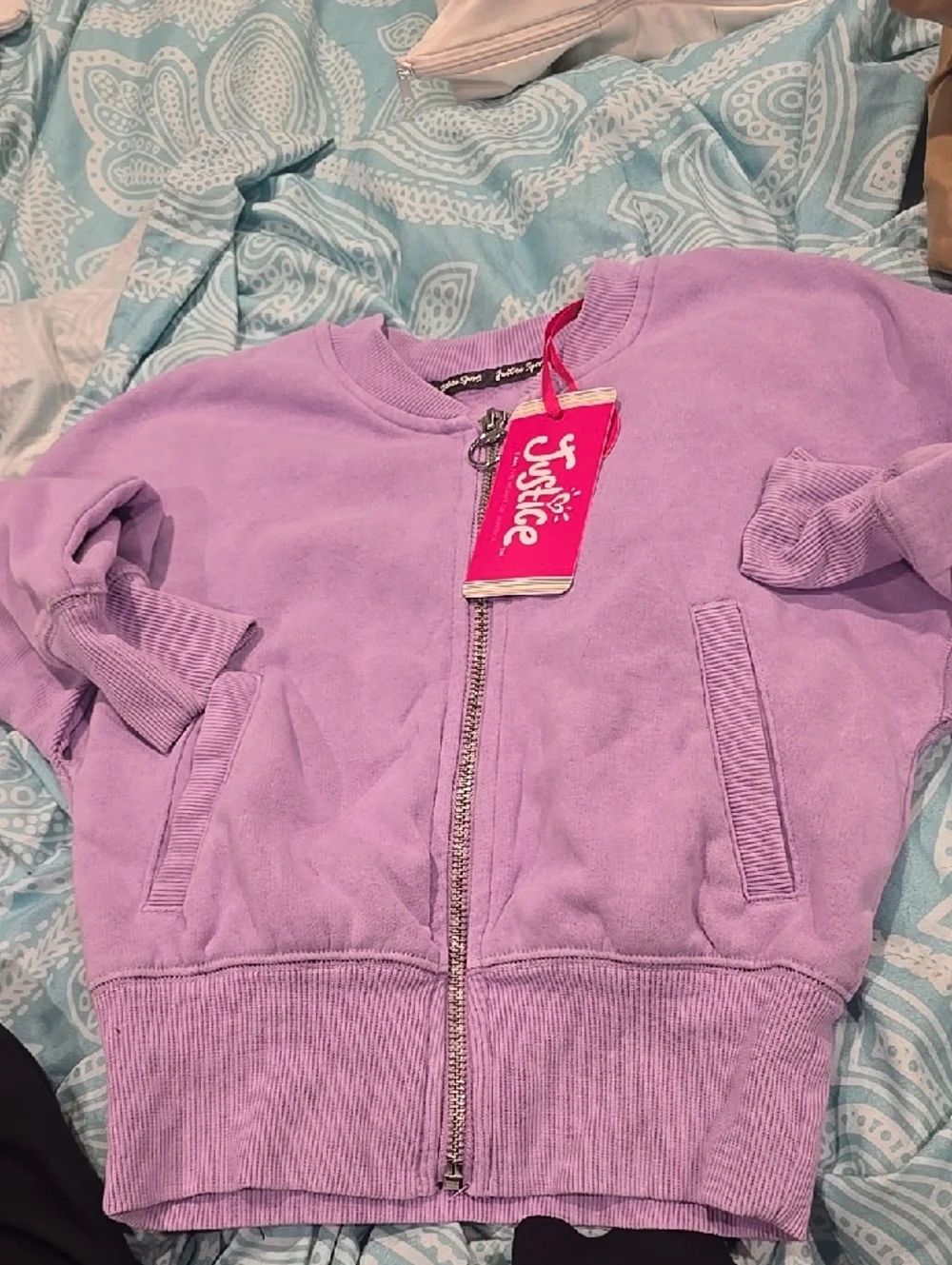 New Purple Washed Style Justice Zip Up